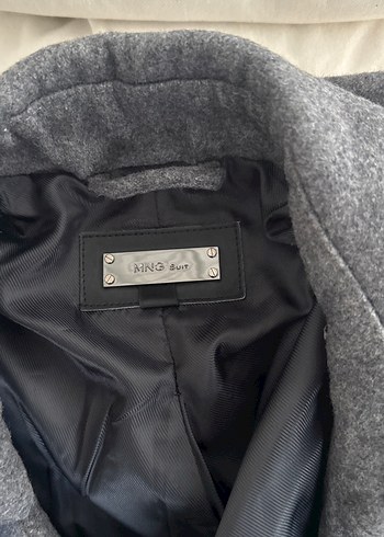 Gri Düğmeli Yün Kadın Kaban - Görsel 3