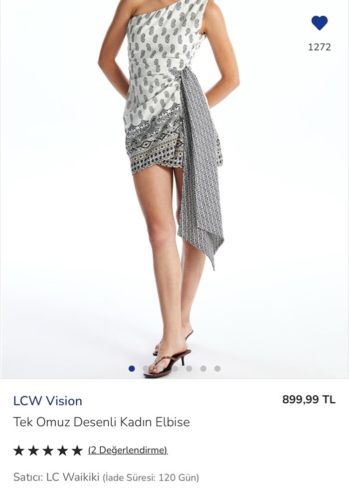 Tek omuz önden bağlamalı elbise - Görsel 3