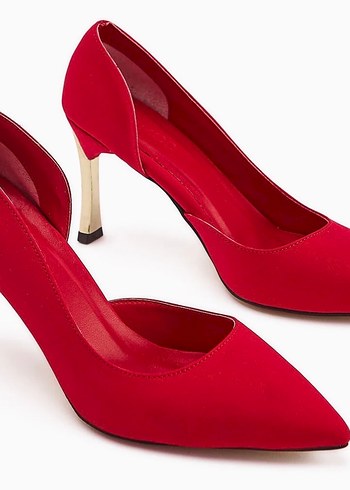 Kırmızı Kadın Stiletto Topuklu Ayakkabı - Görsel 3