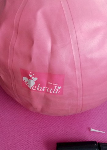 Pembe Baskılı Pilates Topu Ebruli