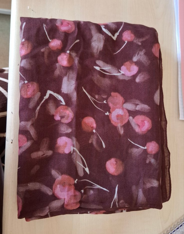 Bordo Bohem Tarz Drapeli Kadın Şal - Görsel 2