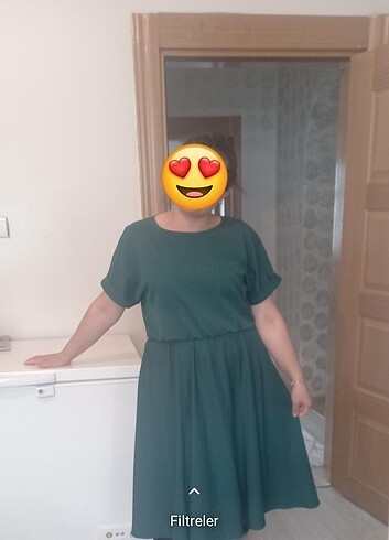 Trendyol & Milla Beli lastikli Yeşil elbise