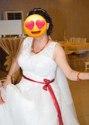 Askılı Beyaz A Kesim Uzun Gelinlik - Görsel 3