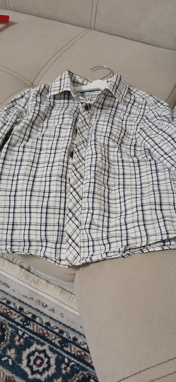 Erkek Keten Uzun Kollu Kareli Gömlek - Görsel 3