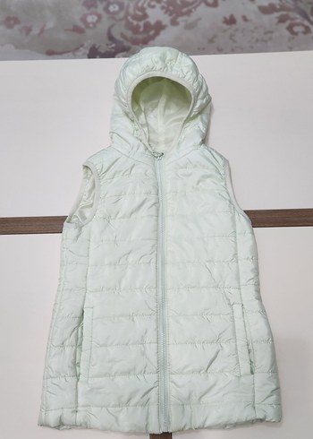 Kız Çocuk Kapüşonlu Açık Yeşil Yelek - Görsel 2