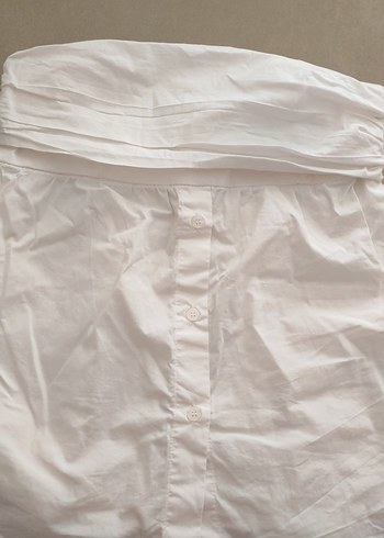 Düğmeli Beyaz Midi Hamile Eteği - Görsel 2