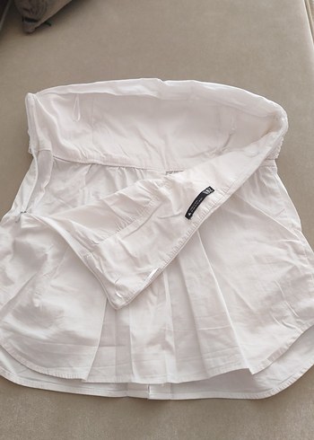 Düğmeli Beyaz Midi Hamile Eteği - Görsel 3