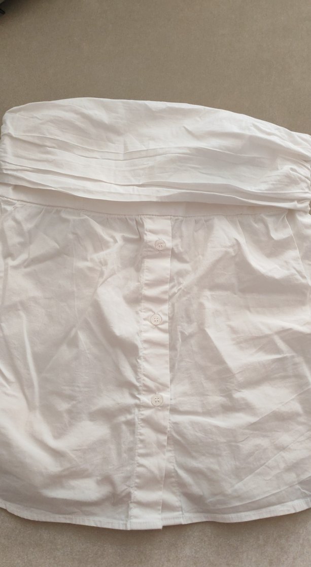 Düğmeli Beyaz Midi Hamile Eteği - Görsel 2