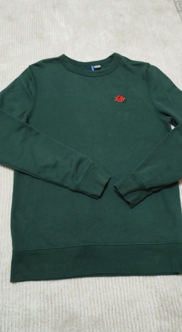 Kadın Yeşil Nakışlı Sweatshirt - Görsel 2