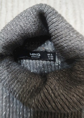 Gri Kadın Boğazlı Triko Kazak - Görsel 2