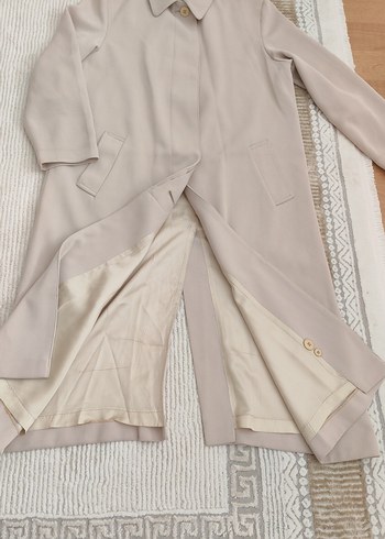 Bej Uzun Kadın Trençkot - Görsel 4