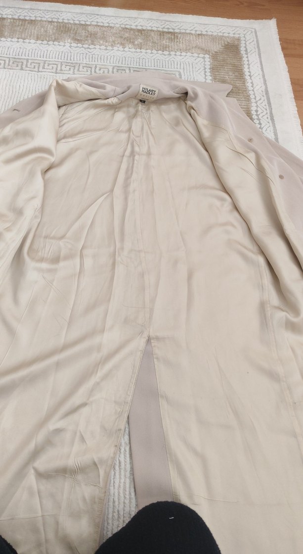 Bej Uzun Kadın Trençkot - Görsel 5