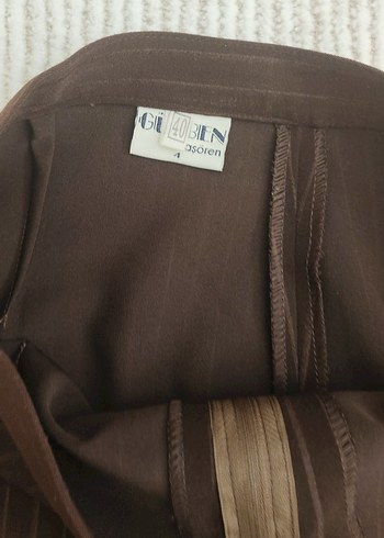 Kadın Kahverengi Piliseli Kumaş Pantolon - Görsel 3