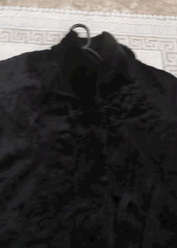 Siyah Uzun Kürklü Süet Kadın Kaban - Görsel 3