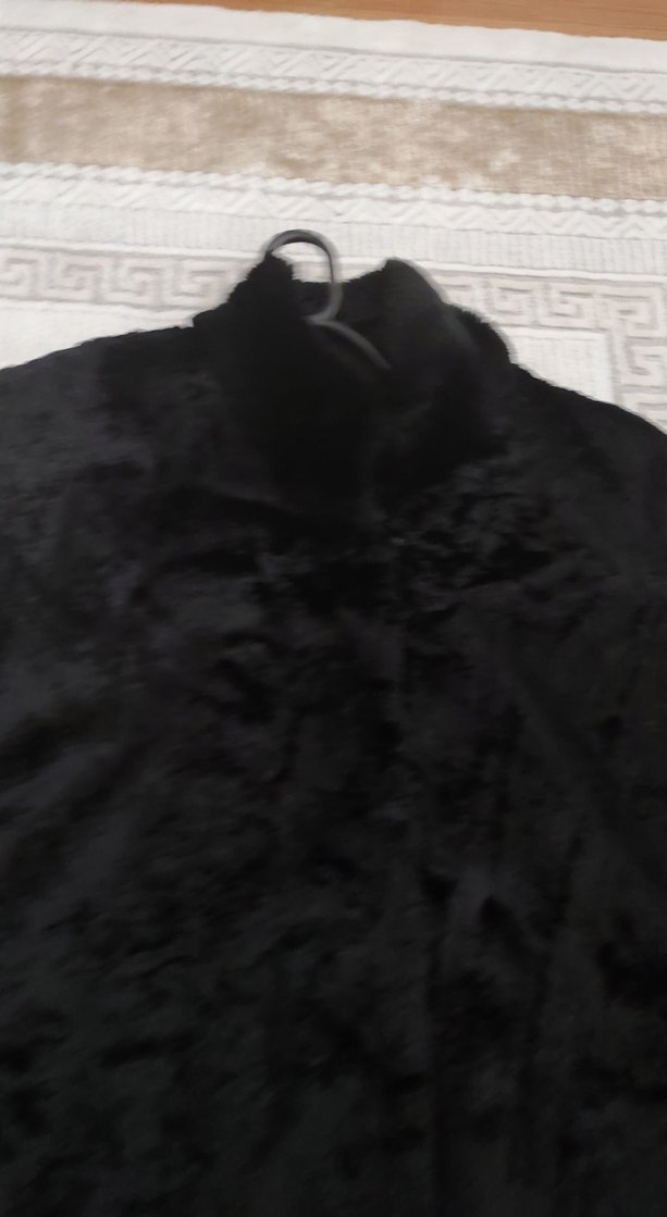 Siyah Uzun Kürklü Süet Kadın Kaban - Görsel 3