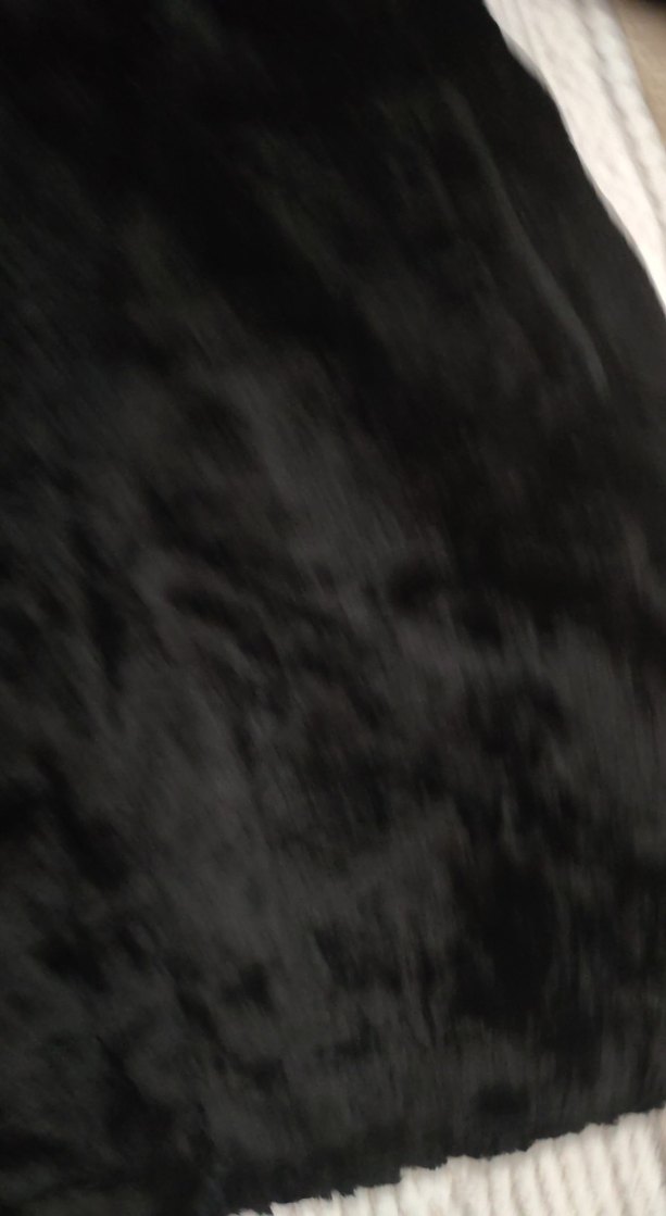 Siyah Uzun Kürklü Süet Kadın Kaban - Görsel 2