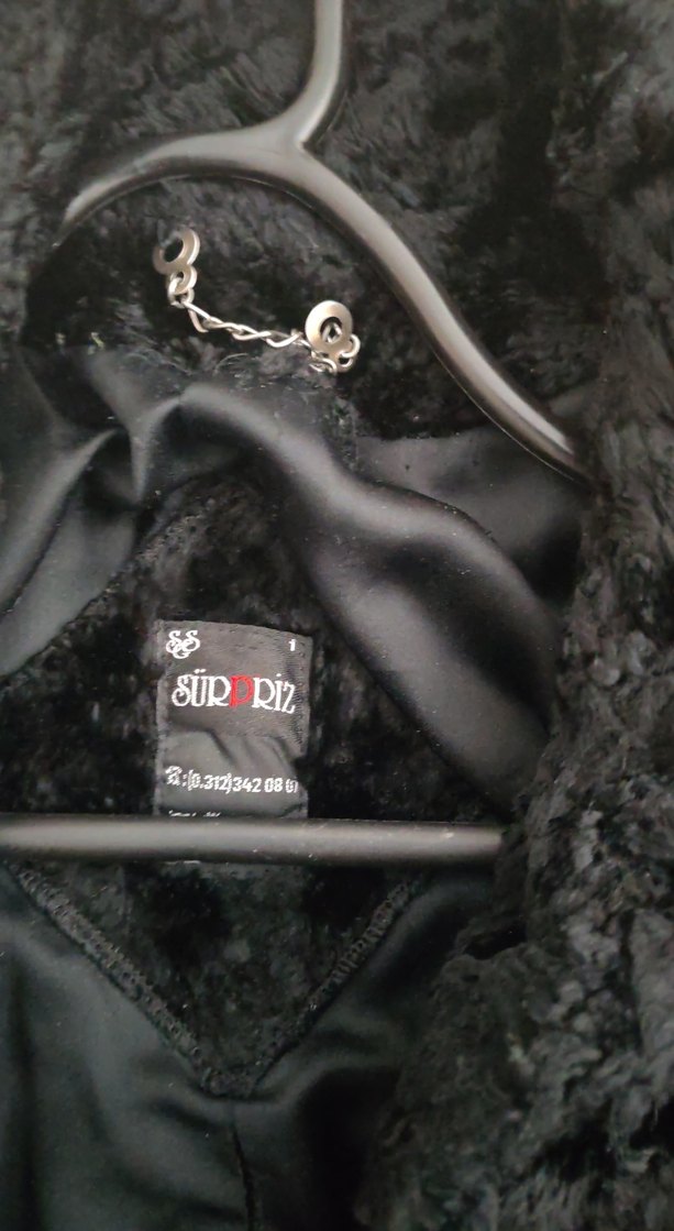 Siyah Uzun Kürklü Süet Kadın Kaban - Görsel 4