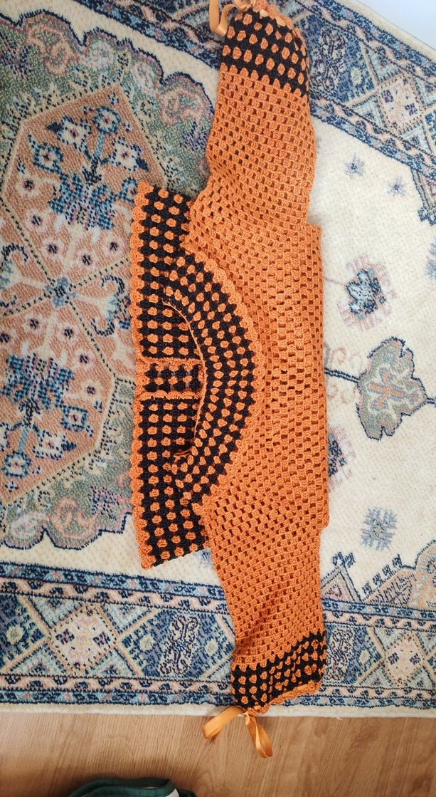 Turuncu Nakışlı Bohem Kız çocuk Hırka - Görsel 3