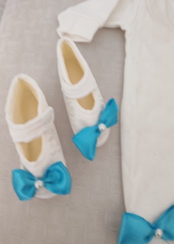 Diger Bebek Beyaz Nakışlı Hastane Kıyafeti - Görsel 2