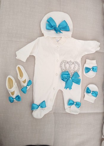 Diger Bebek Beyaz Nakışlı Hastane Kıyafeti - Görsel 3