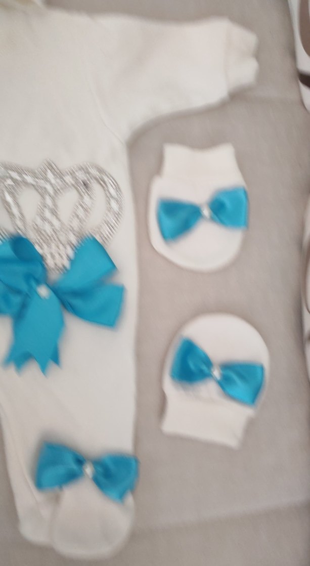 Diger Bebek Beyaz Nakışlı Hastane Kıyafeti - Görsel 4