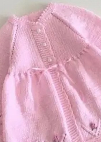 Kız Çocuk Nakışlı Pembe Triko Hırka