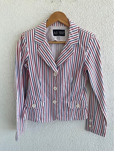 Armani Jeans Renkli Çizgili Blazer Ceket ? S Beden