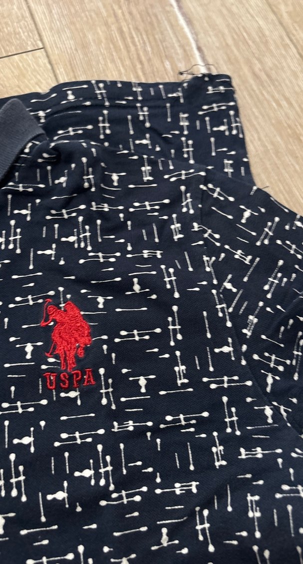 Erkek Lacivert Baskılı Polo Tişört - Görsel 2