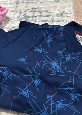 Erkek Lacivert Baskılı Polo Tişört - Görsel 3