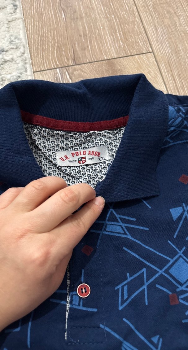 Erkek Lacivert Baskılı Polo Tişört - Görsel 4