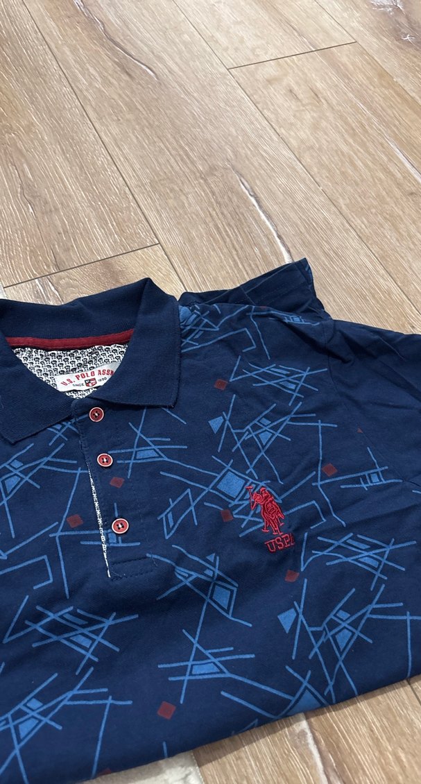 Erkek Lacivert Baskılı Polo Tişört - Görsel 2