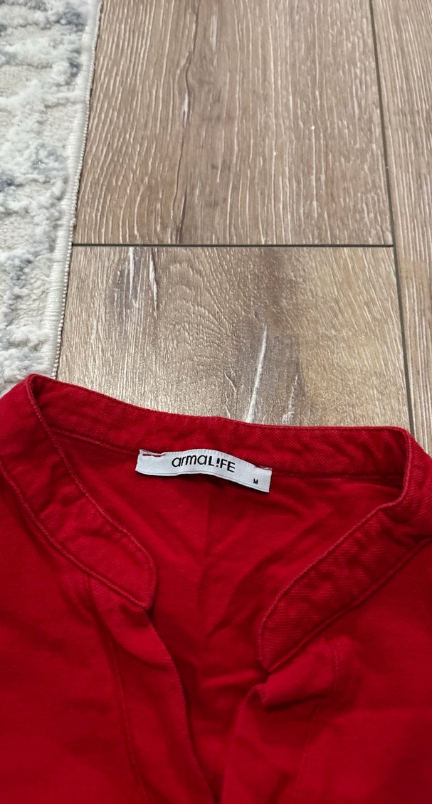 Kırmızı Kısa Kollu Gömlek - Görsel 3