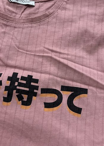 Pembe Baskılı erkek  Tişört - Görsel 4