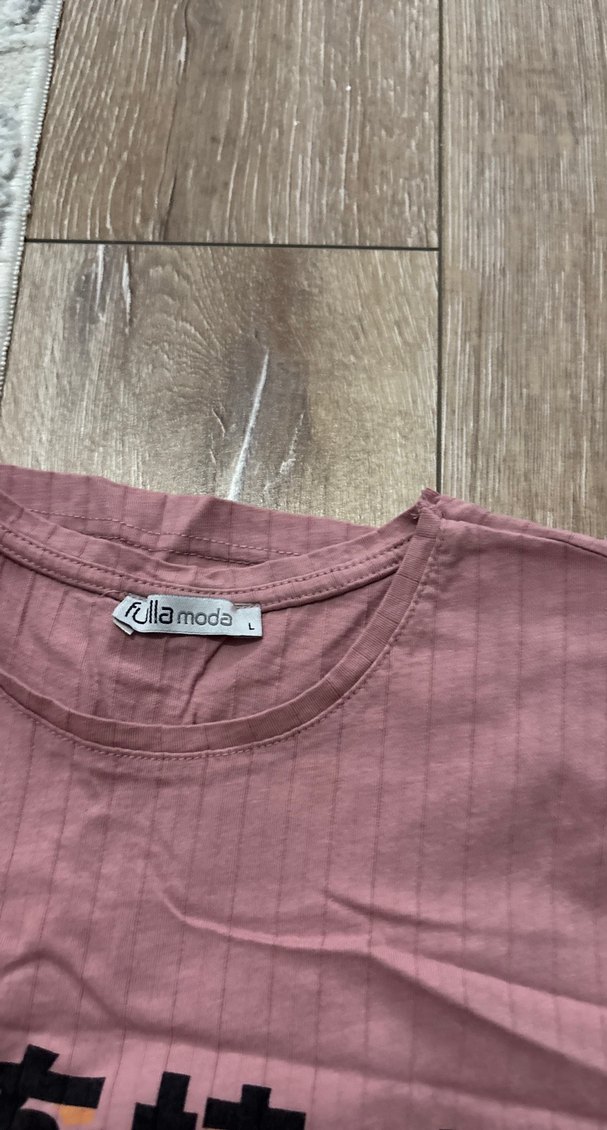 Pembe Baskılı erkek  Tişört - Görsel 3