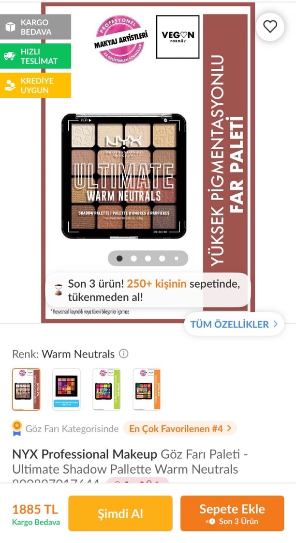 NYX Ultimate Far Paleti - Görsel 4