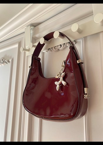 Bordo y2k çanta - Görsel 2