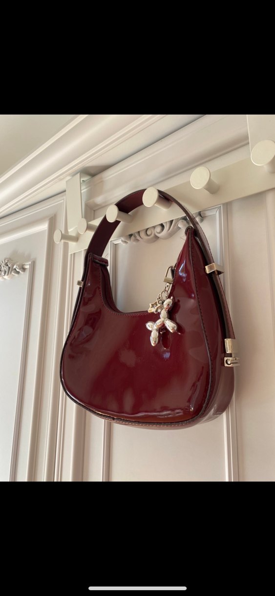 Bordo y2k çanta - Görsel 2