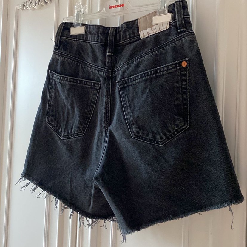 Pamuklu Siyah Kot Şort - Görsel 2