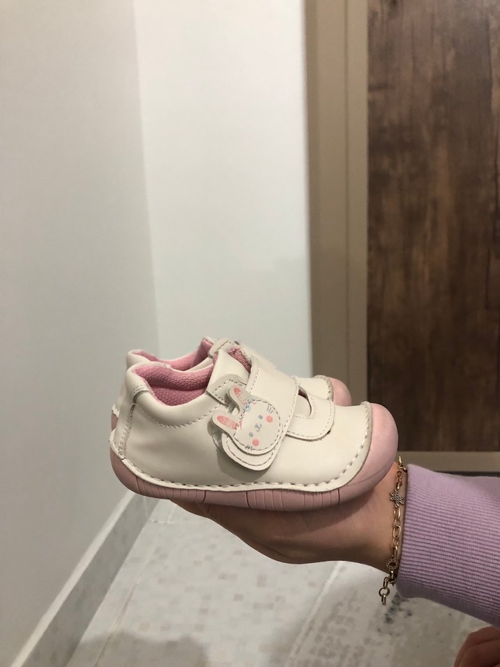 Kız Bebek Beyaz İlk Adım Ayakkabısı - Görsel 3
