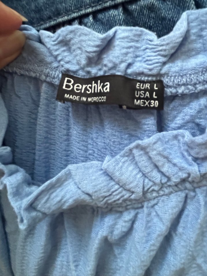 Mavi Drapeli Uzun Kollu Bluz - Görsel 2