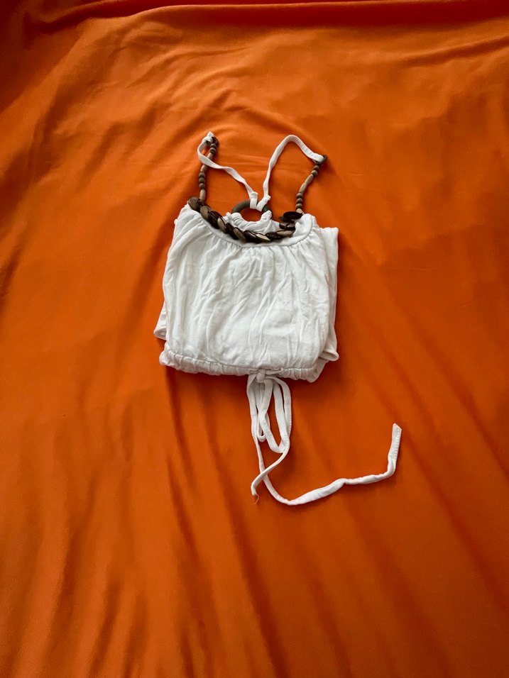 Beyaz Midi Hamile Keten Etek - Görsel 2