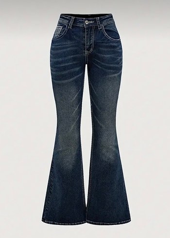 cep kelebek işlemeli kot pantolon y2k - Görsel 2