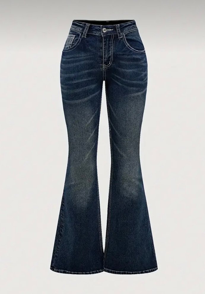 cep kelebek  işlemeli kot pantolon y2k - Görsel 2