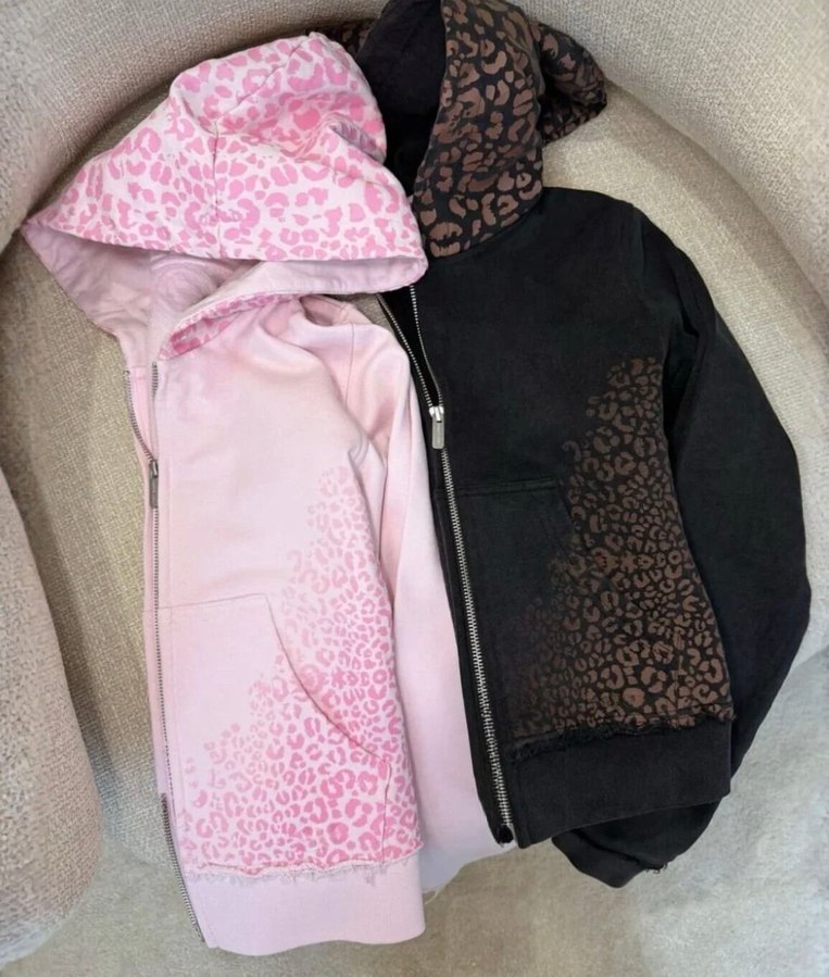 pembe leoparlı y2k eşofman takımı - Görsel 5