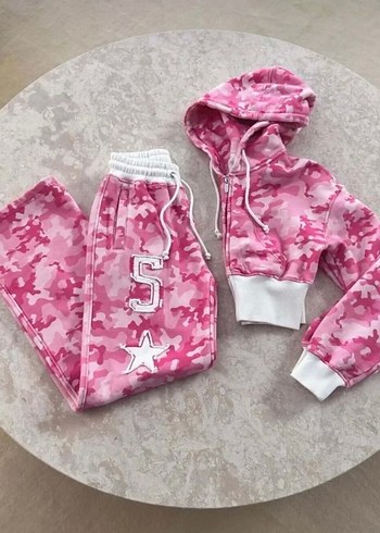 Gri Kamuflaj Desenli Kadın Eşofman Takımı - Görsel 4