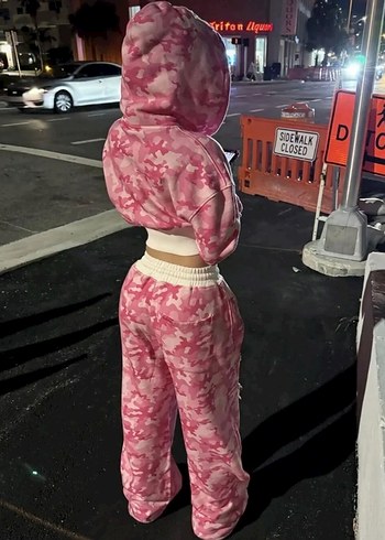 Gri Kamuflaj Desenli Kadın Eşofman Takımı - Görsel 2