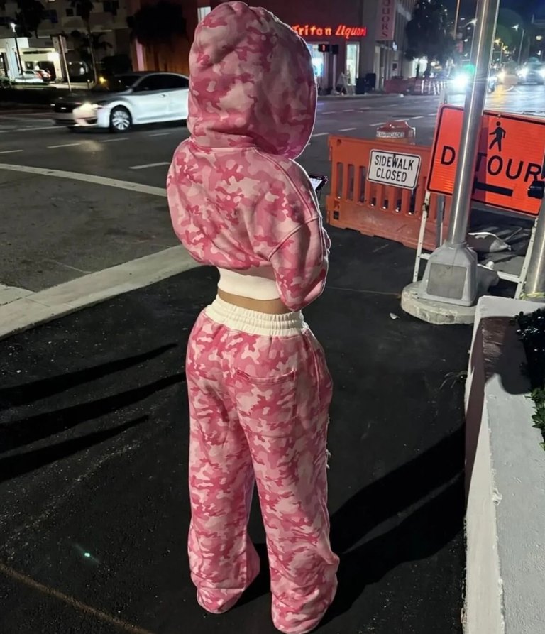 Gri Kamuflaj Desenli Kadın Eşofman Takımı - Görsel 2