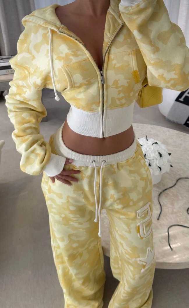 Gri Kamuflaj Desenli Kadın Eşofman Takımı - Görsel 3