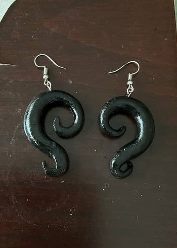 Spiral Siyah Gotik Küpe