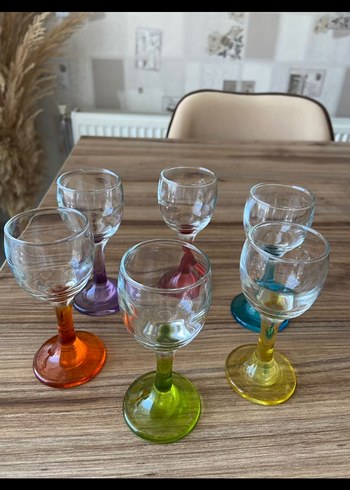 Paşabahçe Renkli Ayaklı Mini Bardak Seti